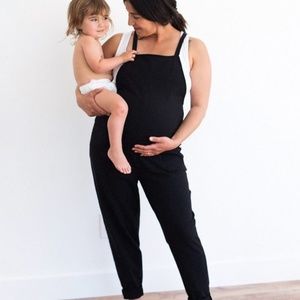 Storq Anytime Overalls maternity & postpartum size 2 black NWOT
